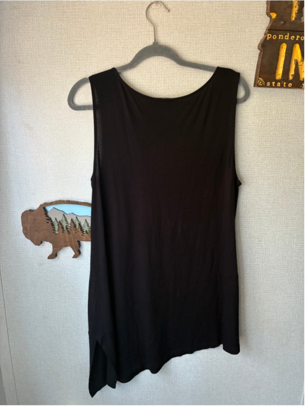 Women's Eileen Fisher Black A symmetrical Tank Top Size M - Picture 4 of 5